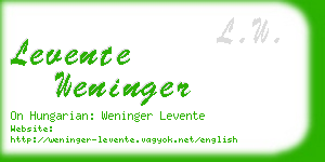 levente weninger business card